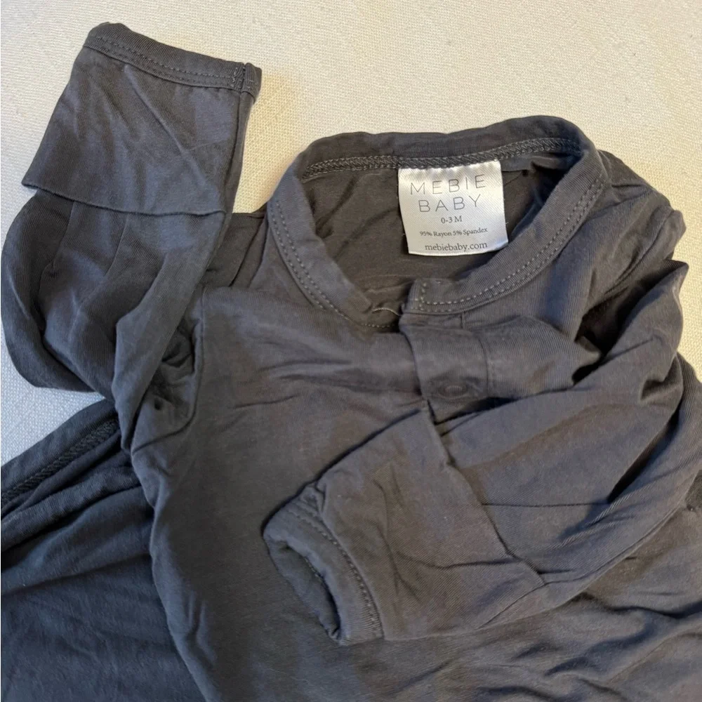 Mebie Baby | Charcoal Bamboo Knot Gown Bundle | 0-3 months